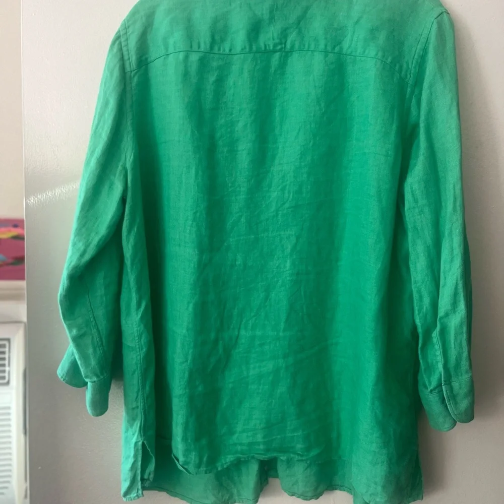 Lauren Ralph Lauren Green Button Down Shirt - Picture 2 of 4